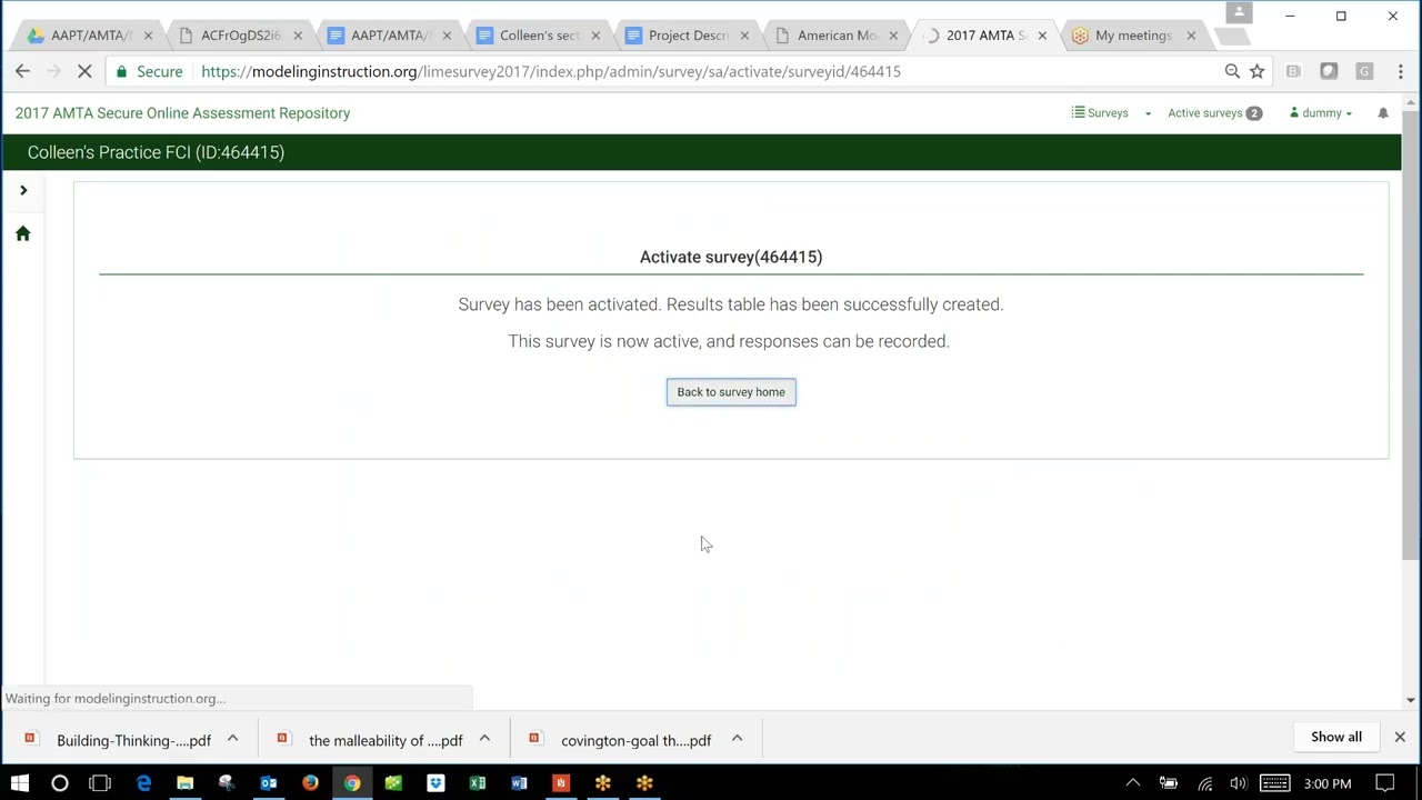SOAR 2017 Survey Setup