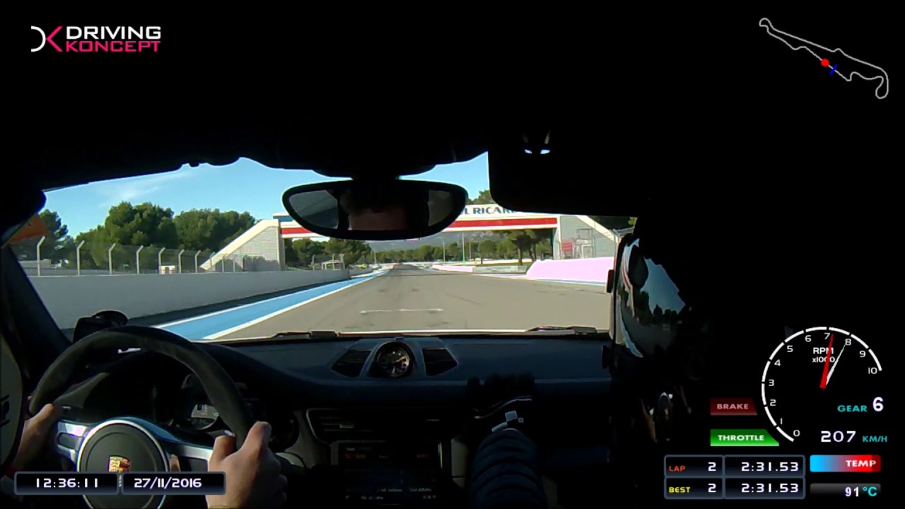 Onboard Driving Koncept Porsche 991 GT3 Le Castellet