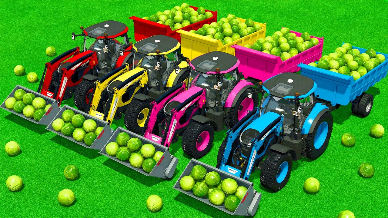LOAD AND TRANSPORT CABBAGE WITH LANDINI TRACTORS & HARVEST SUNFLOWER – Farming Simulator 25
