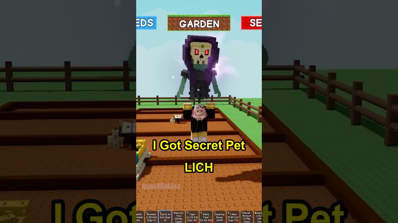 Я ОБНАРУЖИЛ СЕКРЕТНОГО ПИТОМЦА ЛИЧА #growagarden #roblox