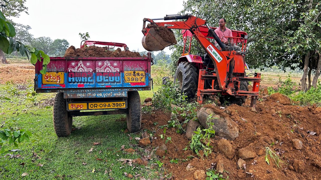 🤪😥🟢Mahindra Arjun novo bull jcb || Mini jcb loading soil in trolley || 265 di tractor ||🚜