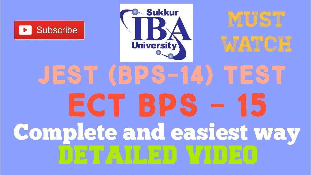 JEST & ECT IBA STS complete guide, easiest way