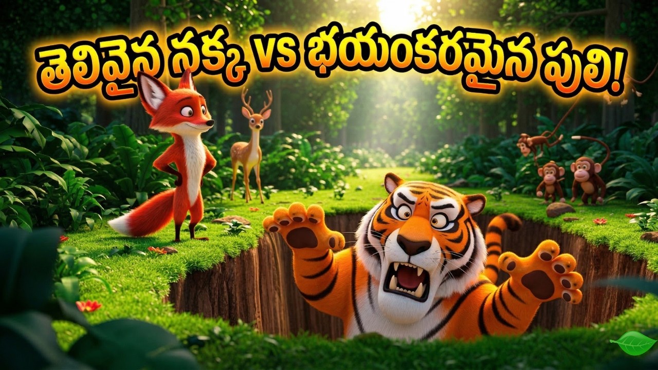 తెలివైన నక్క vs భయంకరమైన పులి | Clever Fox and Tiger Story in Telugu | Moral Stories for Kids