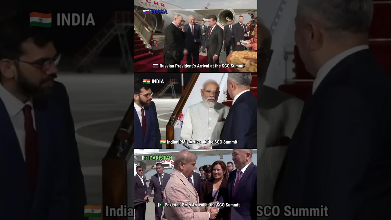 🇮🇳 Modi vs 🇷🇺 Putin vs 🇵🇰 Pakistan PM | SCO Summit Arrivals 👀 #shorts #trending #viral #short #india