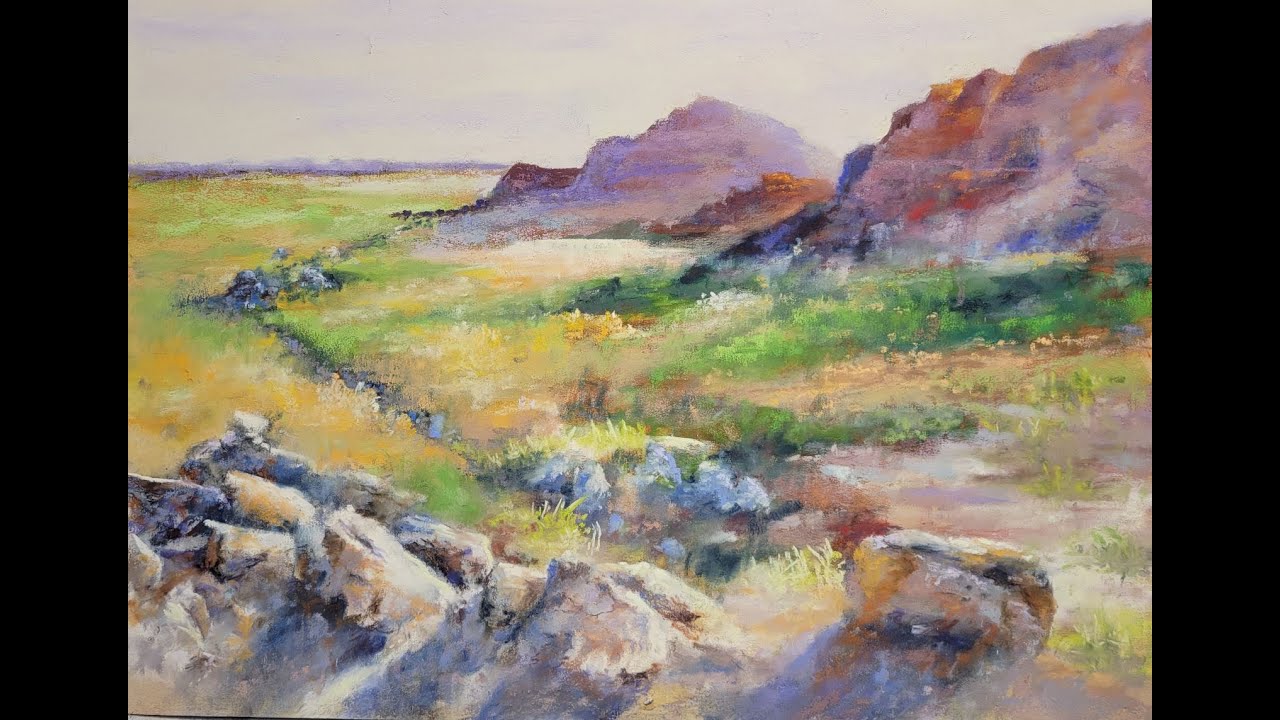 Badlands National Park pastel painting demo: Saddle Pass Trail
