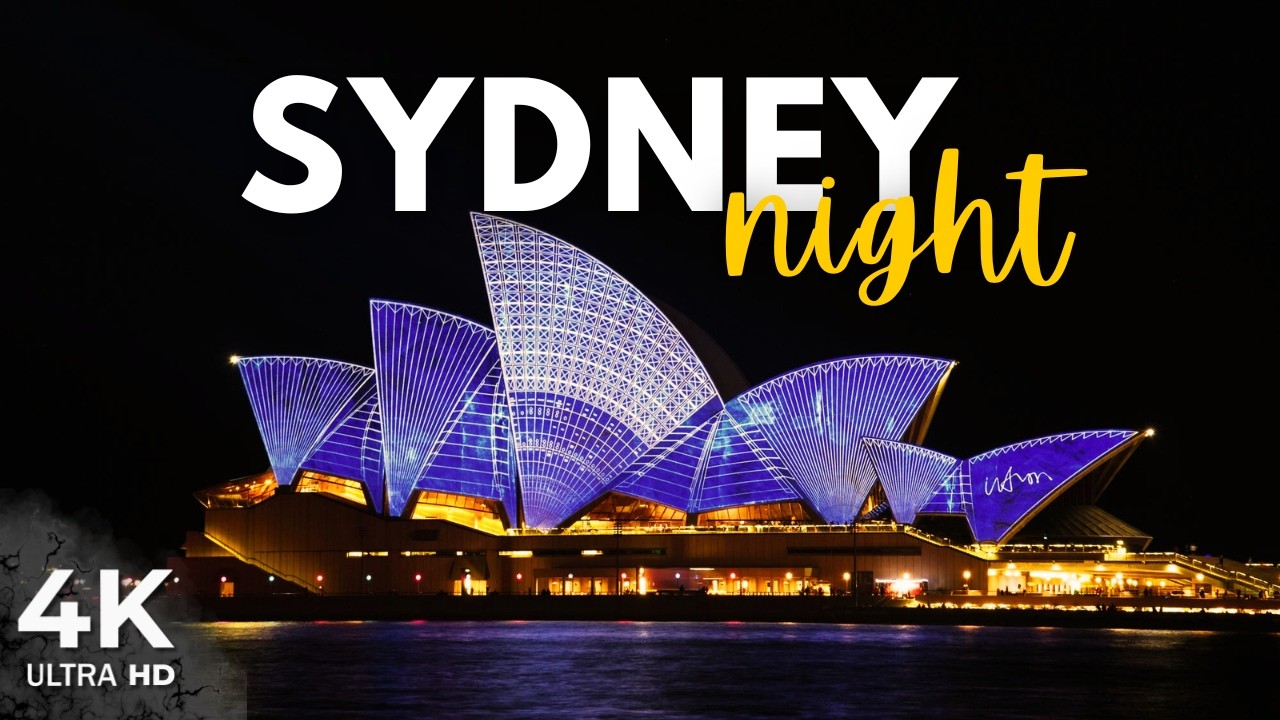 🌃 Sydney at Night in 4K | City Lights, Skyline & Cinematic Night Views