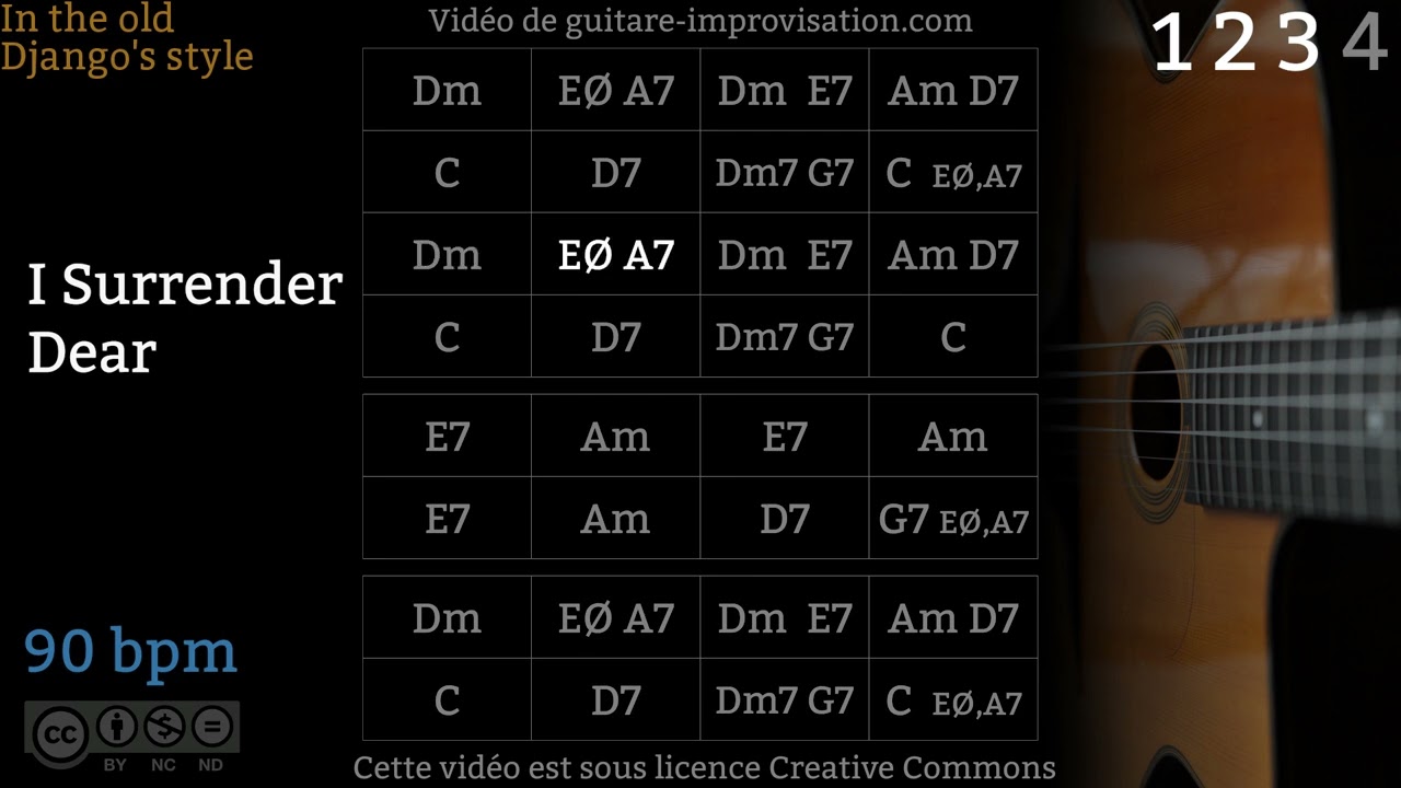 I Surrender Dear (90 bpm) : Gypsy jazz Backing track / Jazz manouche