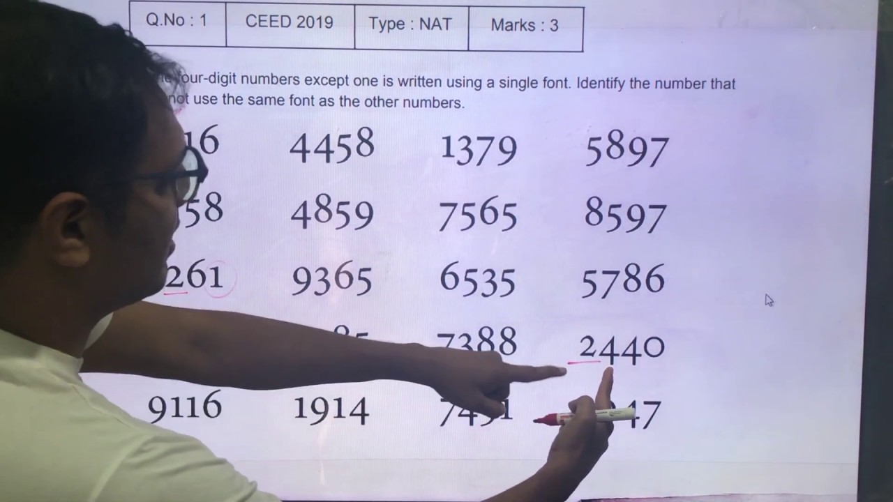 CEED 2019 Solved Paper - Solution for Question No. 1