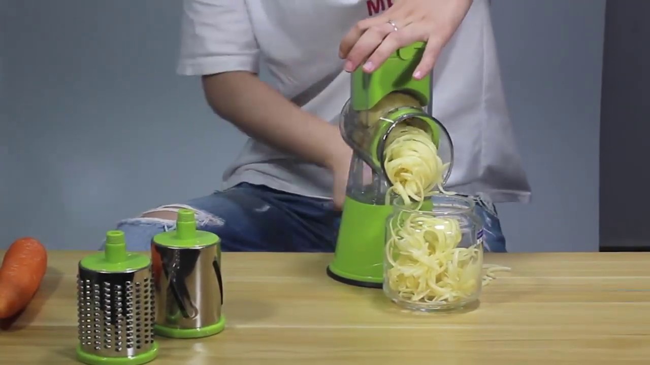 Drum vegetable cutter video