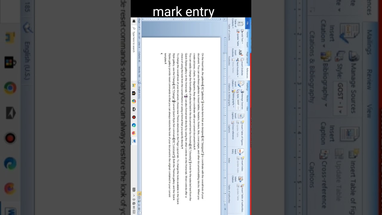 mark entry in msword #msword #mswordtricks #shorts