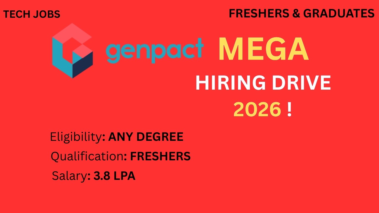 Genpact Mega Hiring Drive 2026 🚀 | Freshers | Any Degree | 3.8 LPA Salary