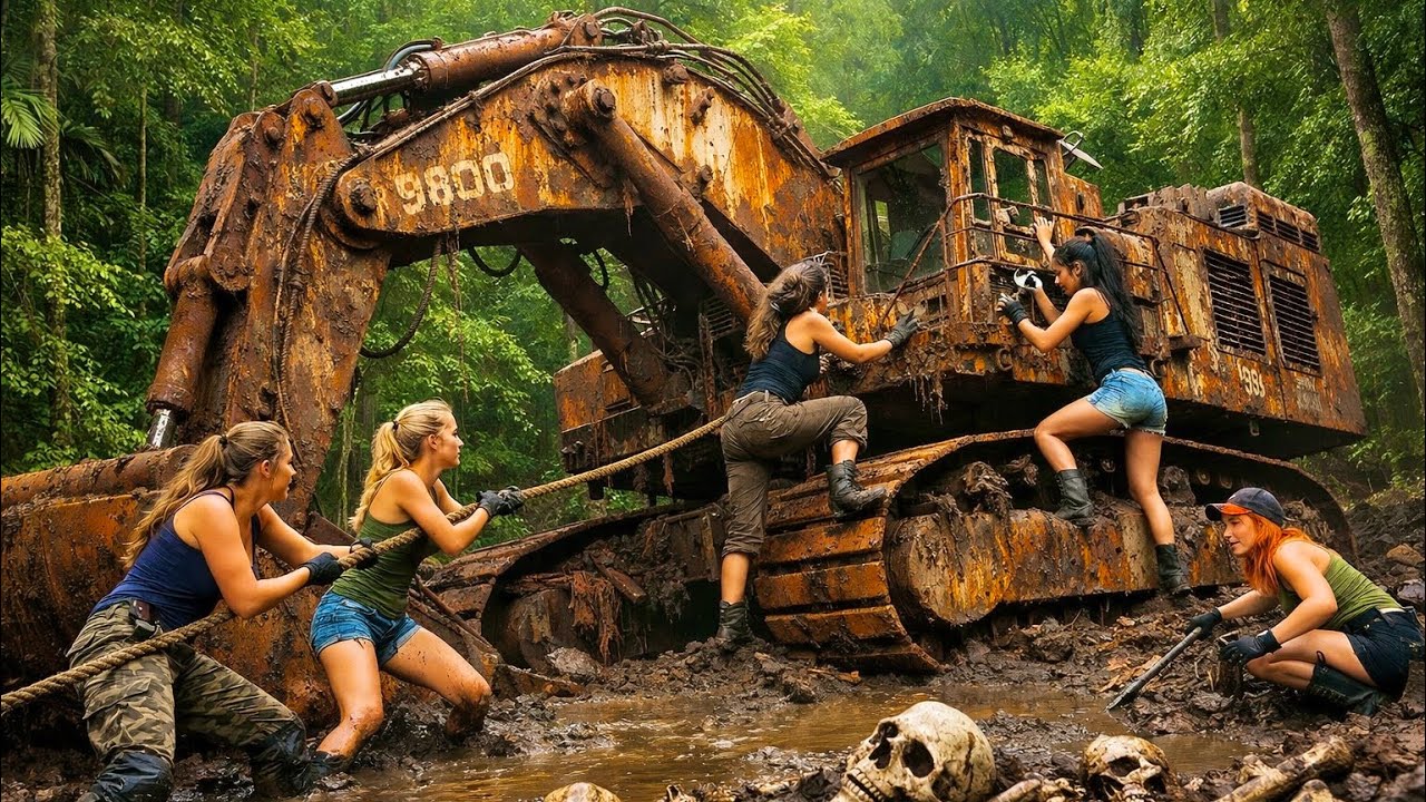 USA Girl Restores a MASSIVE Dead Excavator 9800 | Full ASMR Heavy Machinery Rebuild