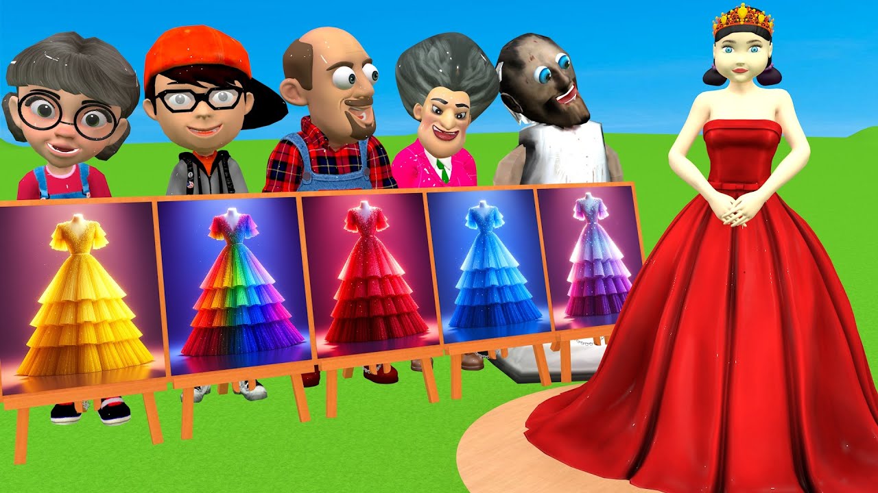Scary Teacher 3D vs Squid Game: Most Beautiful Princess Dress! 👗🔥 5x Dressing Room Challenge