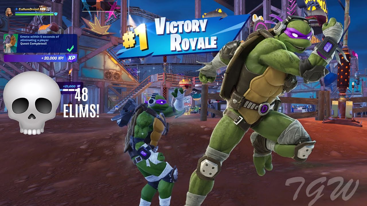 Donatello Does Machines 🖥 | Fortnite ZB Solo Squads | 48 Eliminations!