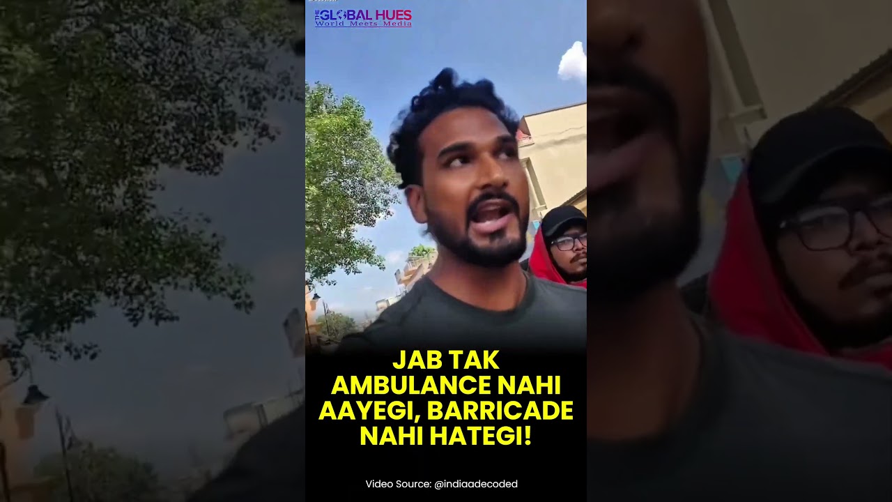 No #barricades Moved Until #ambulance Arrives Massive #trafficjam Sparks #outrage 🚨🚗 #viralnews #tgh
