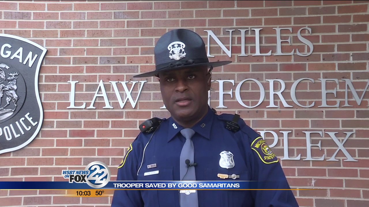 Michigan state trooper describes how two Good Samaritans saved his life