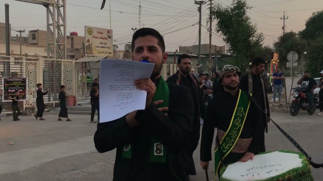 الرادود مشتاق العتابي و الرادود إبراهيم الحسني || 4 محرم 1444 هـ || موكب عزاء طرف الانباريين || (1)