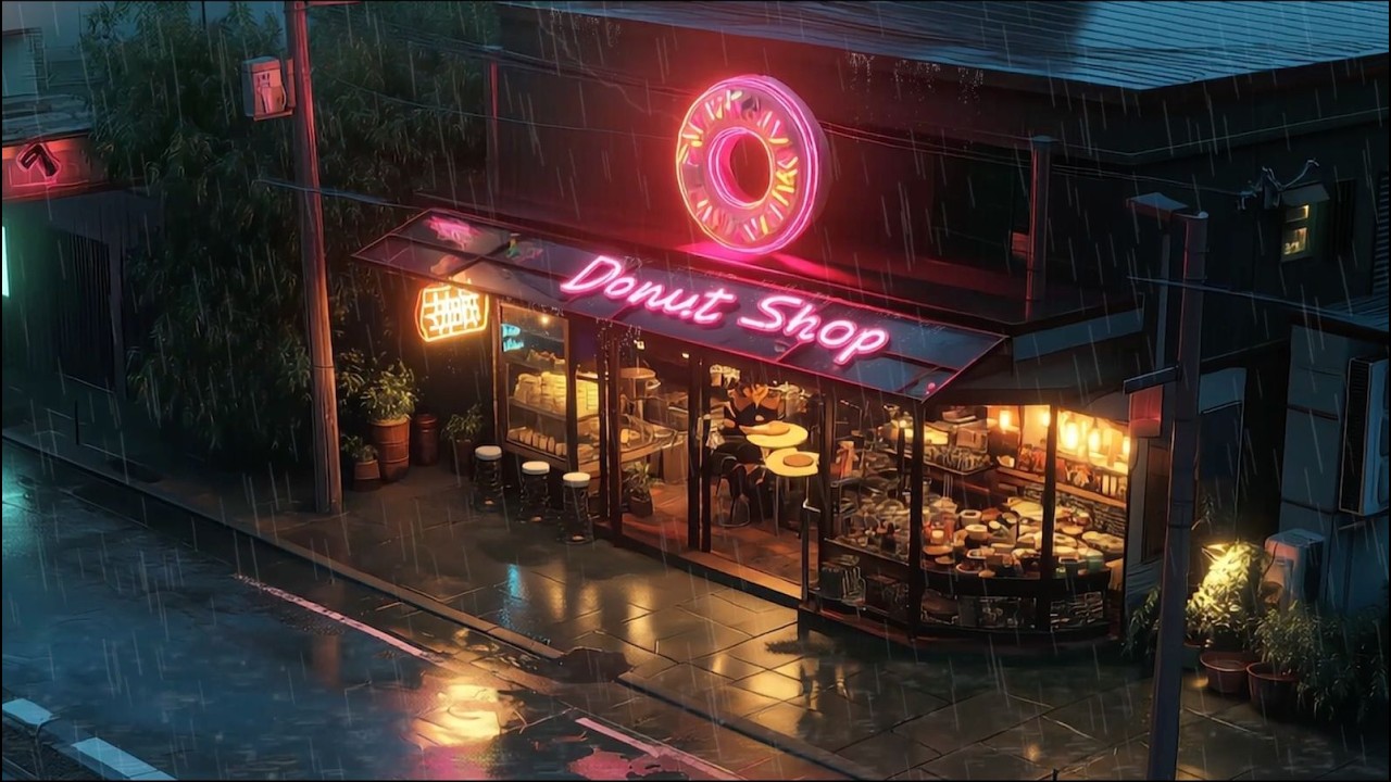 Donut Relax Hour | Soft Rainy Drift / Lofi / Music | Night Aura Tune's