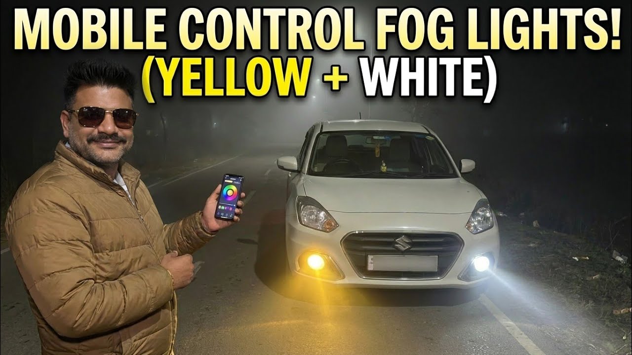 Upgrade Your Swift Dzire: Tri-Color Fog Lights Installed!