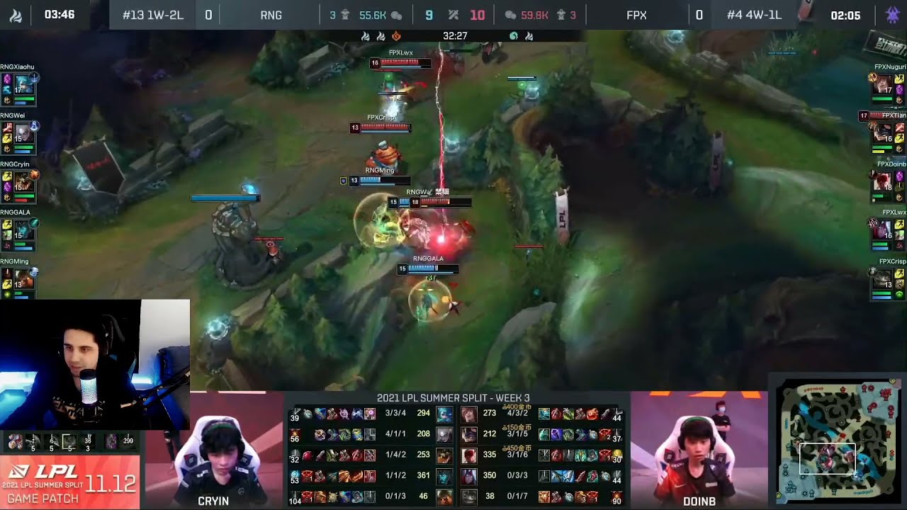 FPX DOINB BEST LEE SIN ENGAGER WORLD VS RNG | IWD LPL Co-Stream