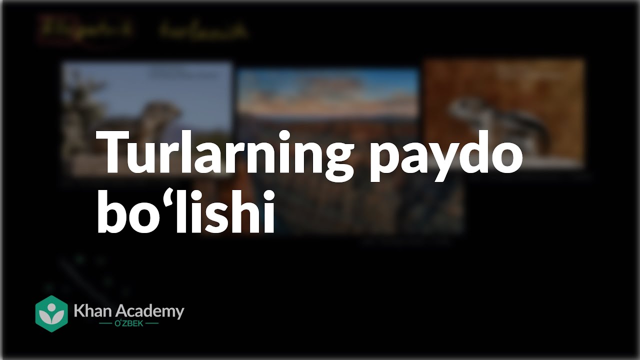 Turlarning paydo boʻlishi | Evolyutsiya va filogenetik daraxt | Biologiya