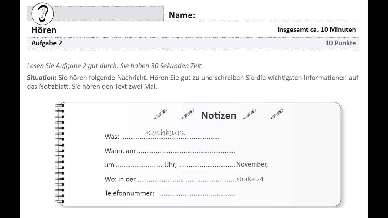 ÖSD A1 2024 │ HÖREN BEISPIEL #29│ AUFGABE 2 │LISTENING TASK │ PART 2