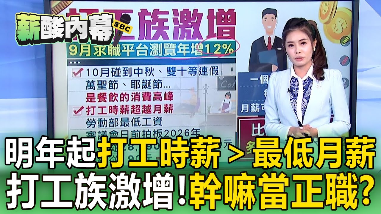 明年起「打工時薪＞最低月薪」！幹嘛當正職？民眾瀏覽兼職年增12%【薪酸內幕】