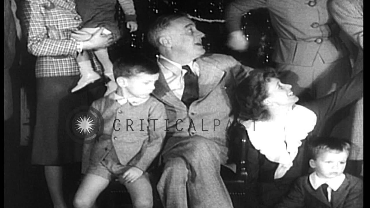 President Franklin Roosevelt celebrates Christmas with his family in Hyde Park. HD Stock Footage