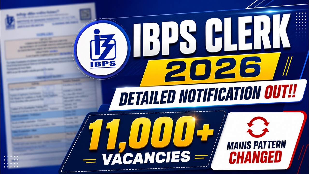 IBPS Clerk 2026 Notification Out | IBPS Clerk Exam Pattern, Syllabus, Salary & Eligibility
