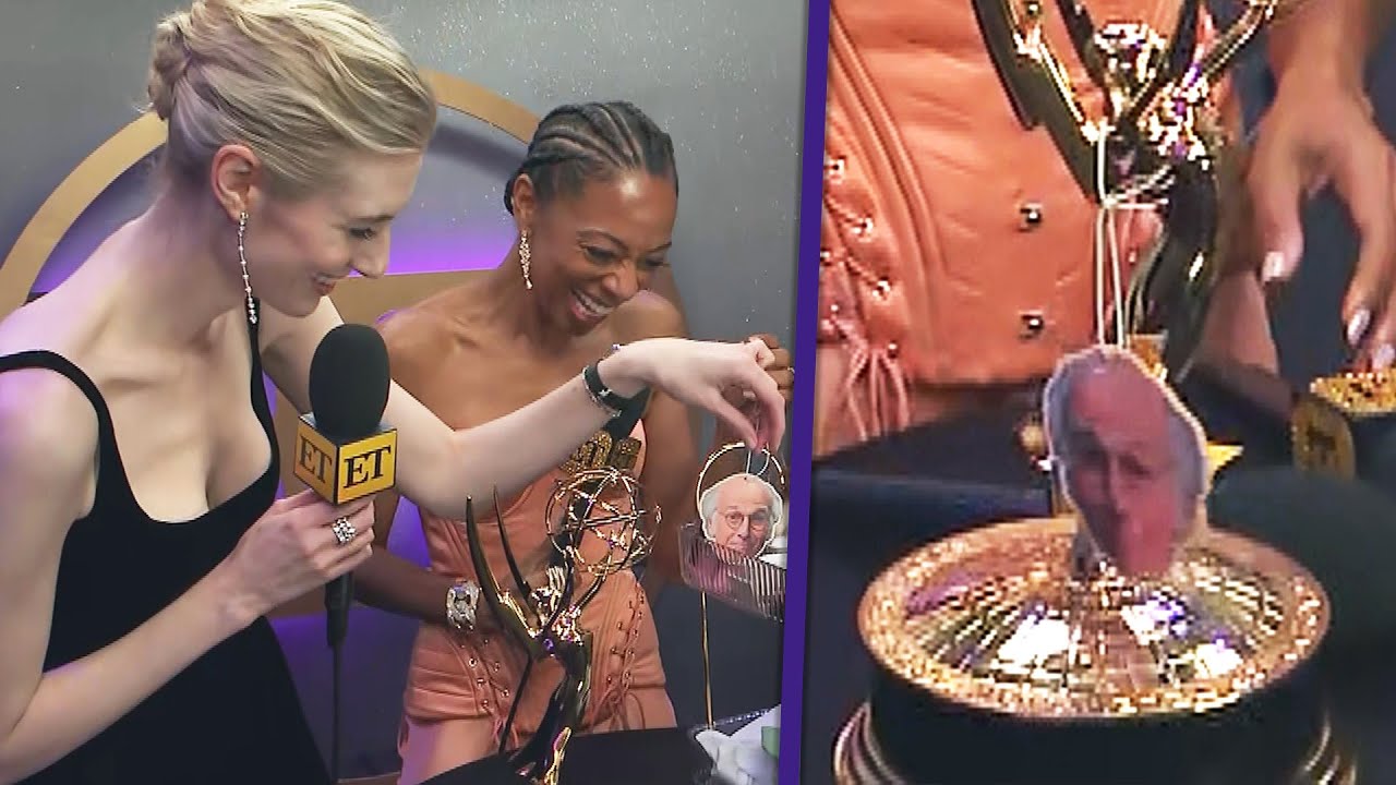 Elizabeth Debicki Accessorizes Her Emmy With Larry David’s Face (Exclusive)