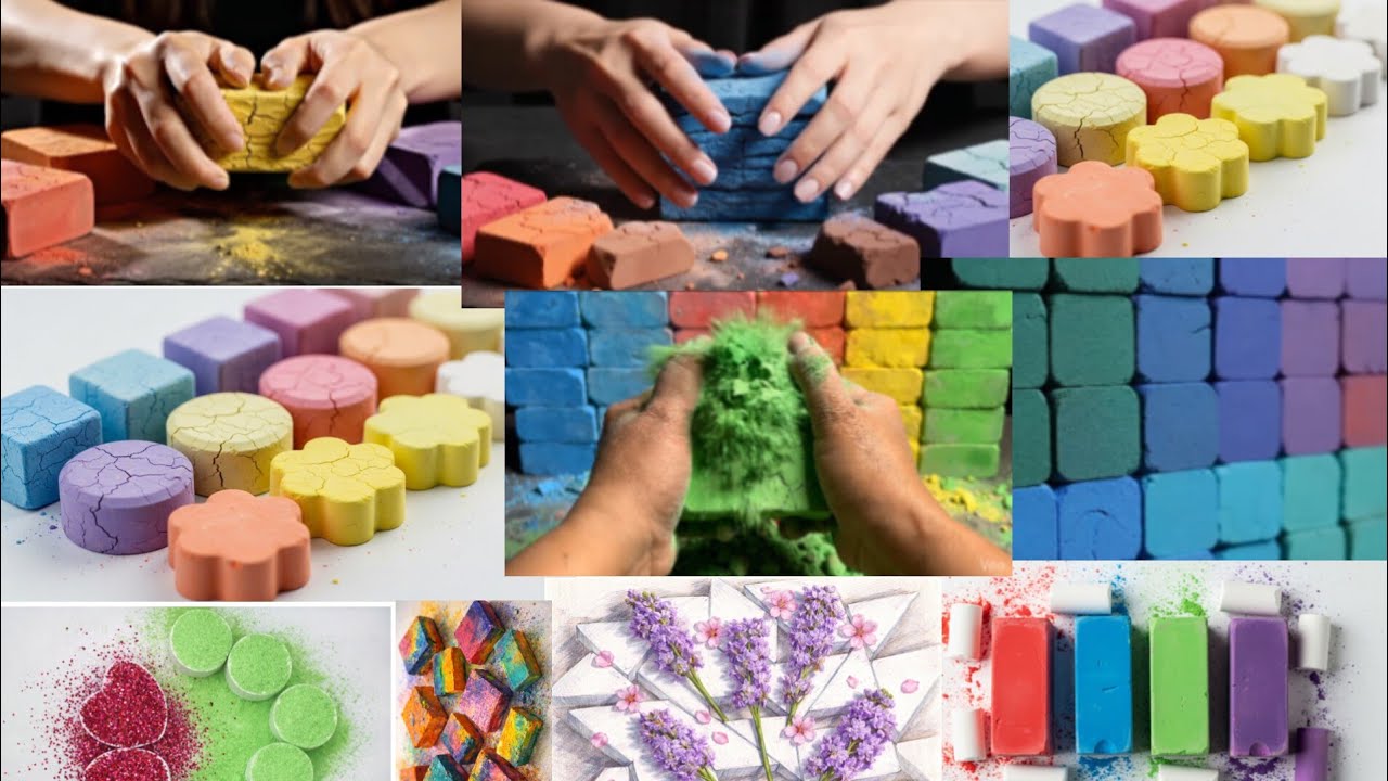 Big Compilation Dyed Buttery Powdery Smash Chalk Crushing 💕#aiart #relax #oddlysatisfying 