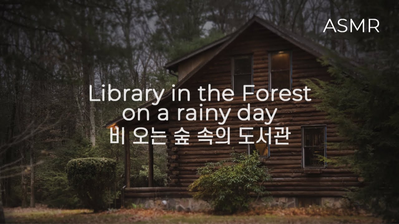 (소리편집) ASMR 비 오는 숲 속의 도서관 I Library in the Forest on a rainy day