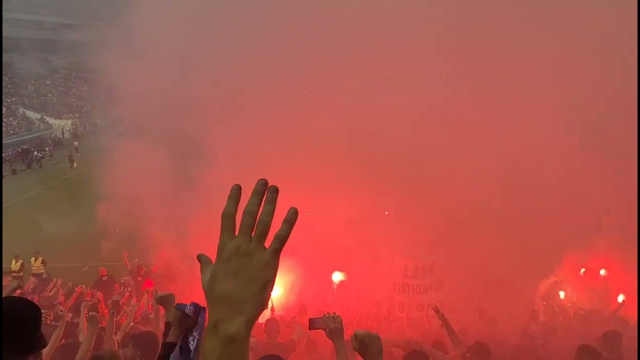 dinamo - Steaua 1-2 / Pyro si finalul meciului in Peluza Sud / catelusii primesc o lectie ultra'