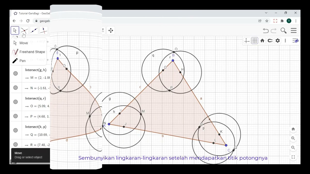 Tutorial Geogebra - Menggambar Garis Bagi Segitiga