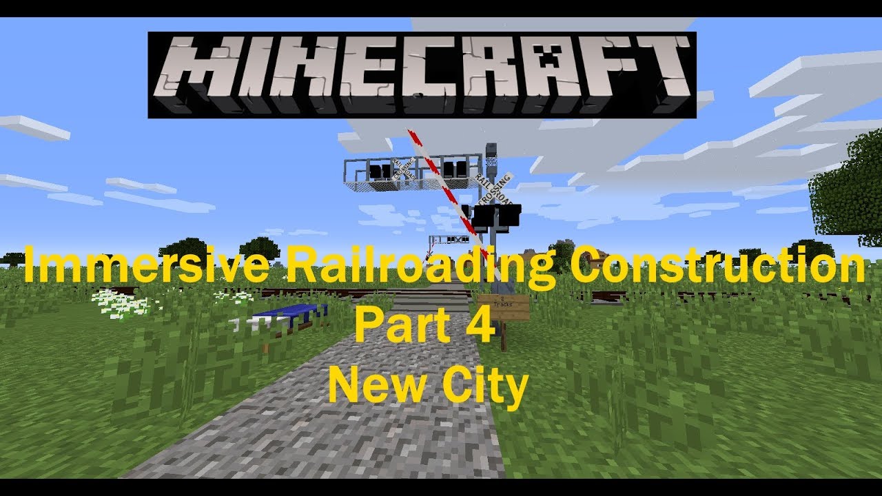 Minecraft Immersive Railroading Construction Timelaspe Part #4 (New City) (Featuring New Music)