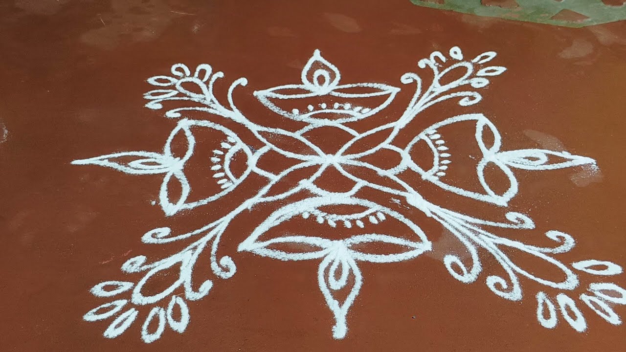 Simple 7*1 dots vilakku kolam design🌷🌷🌷 traditional arts #simpledesign  #rangolidesigns 