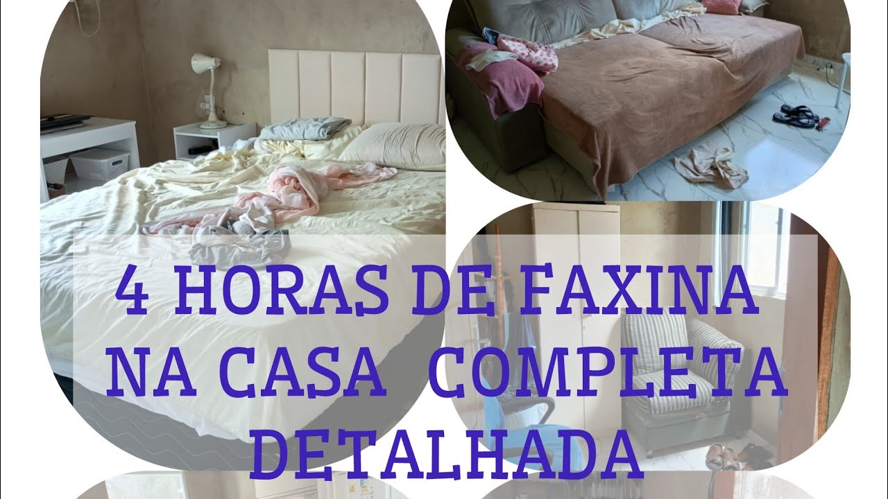 MOTIVAÇÃO 4 HORAS DE  FAXINA  COMPLETA DETALHADA *FIZ CAMA POSTA 1 VEZ *