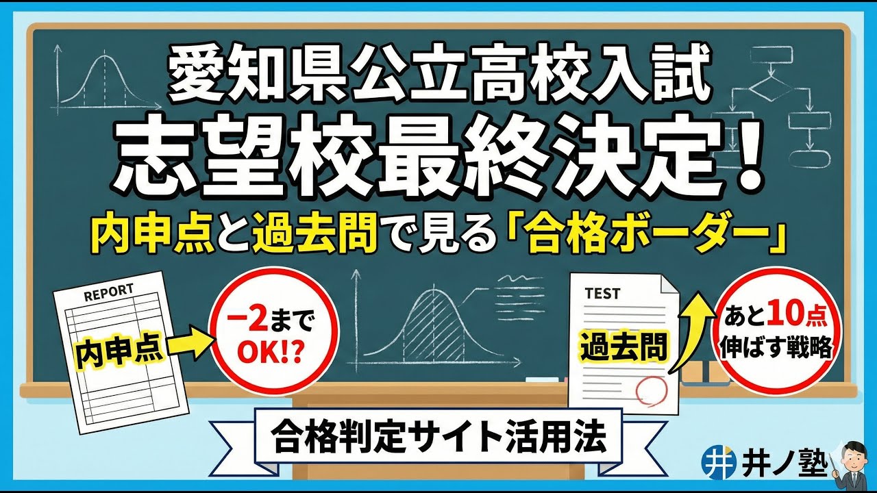 【愛知県公立高校入試】志望校の最終決定のアドバイス！内申点と過去問で見る合格ボーダーと「あと10点」伸ばす戦略