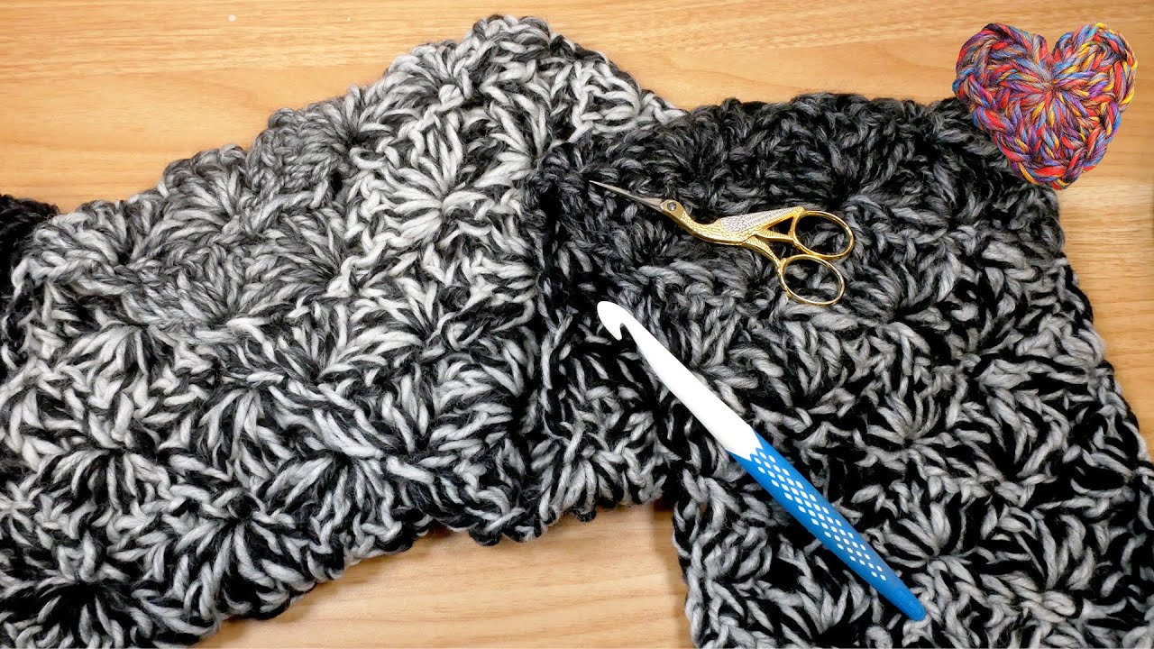 Häkeln | XXL Schal im Muschel Muster | Schnell & Einfach mit Dicker Wolle