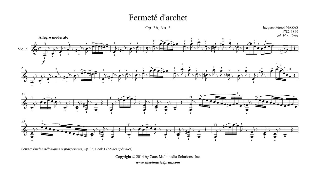 Mazas : Etude Op. 36, No. 3 - Violin