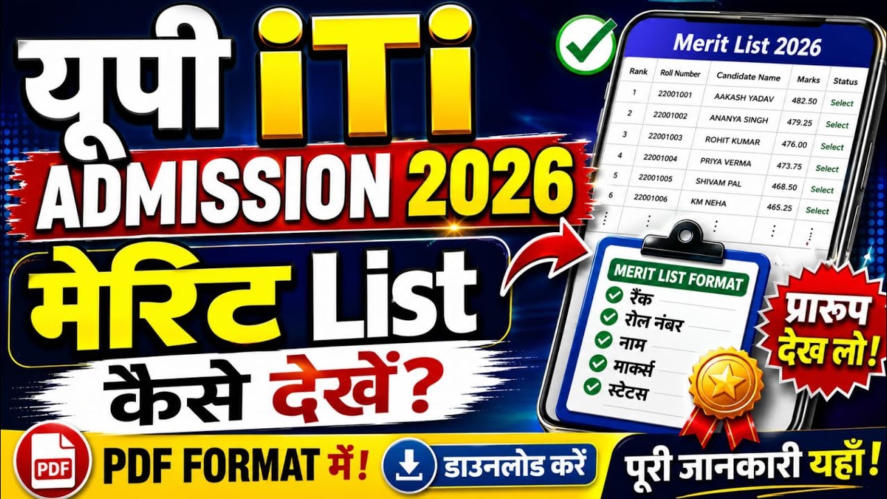 UP ITI Admission 2026 Merit List Kab Aayegi? | UP ITI Merit List Kaise Check Kare | CBVikal iTi Guru