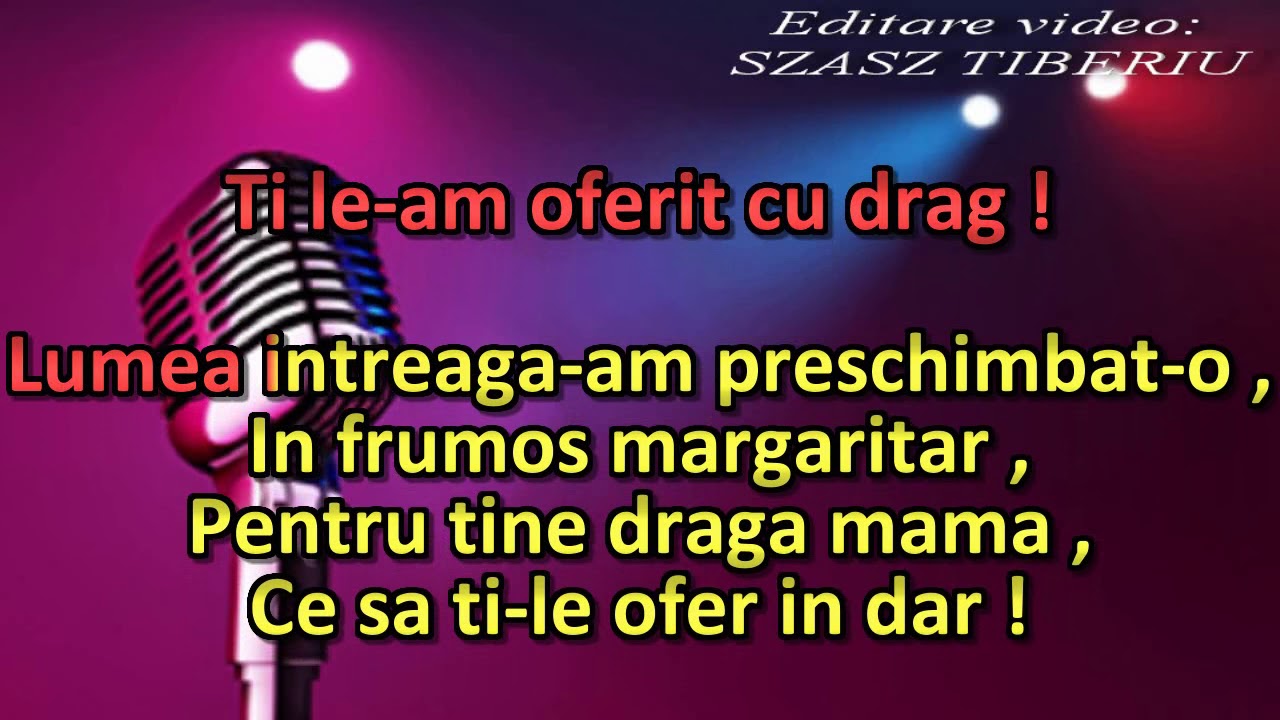 Cantec pentru mama, karaoke