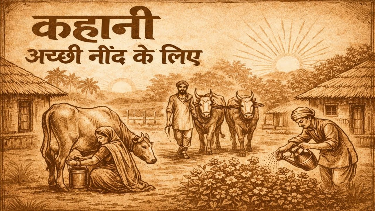 ठंड में माली की सुबह और गाँव का शोर | कहानी अच्छी नींद के लिए | hindi kahani Bedtime story 