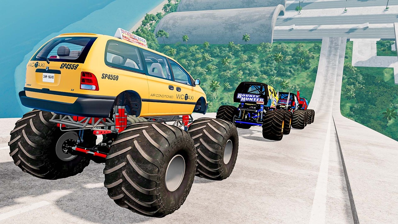 Epic High Speed Monster Jumps #193 | Monster Trucks & Cars - Beamng Drive
