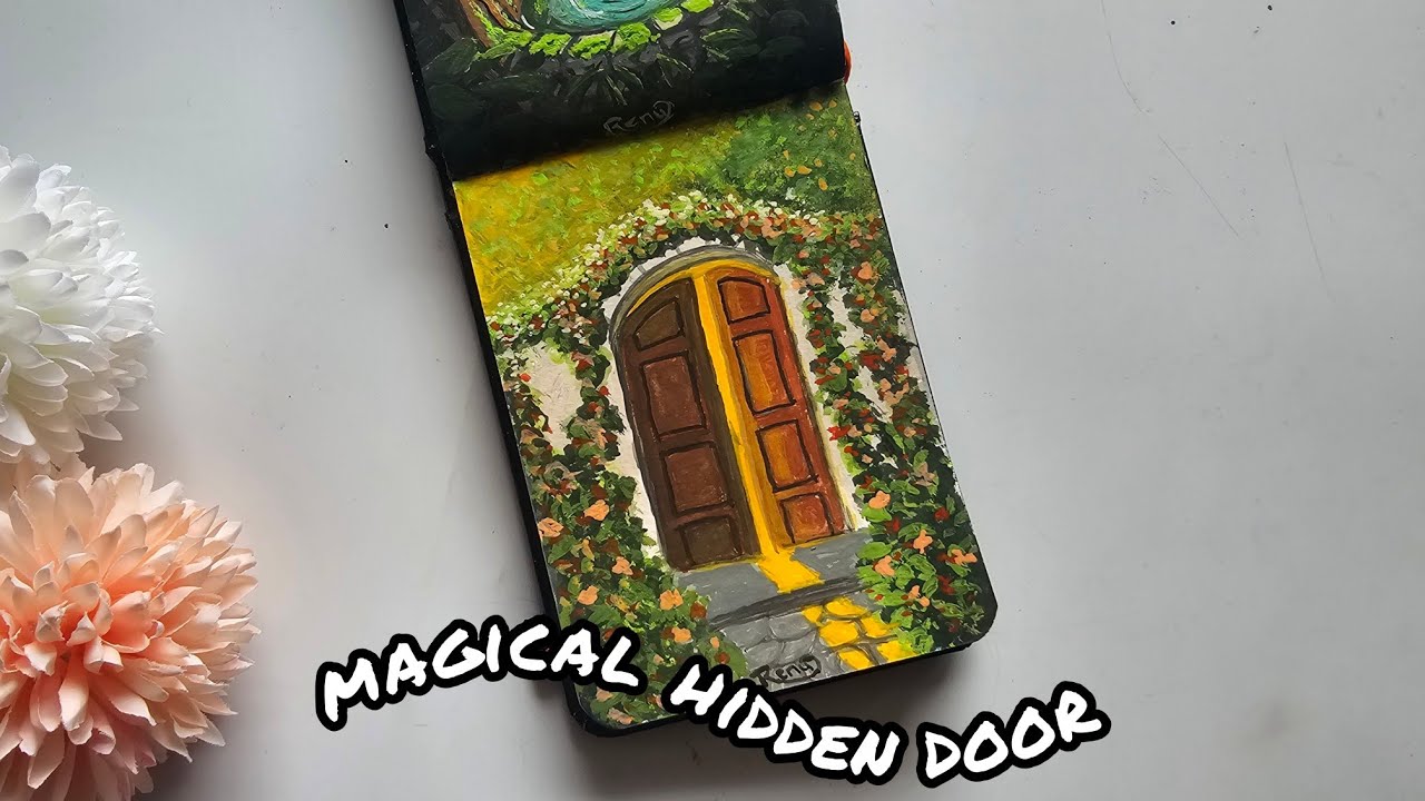 Paint with me | Magical Hidden Door | Relaxing Art Video | Step-by-Step gouache painting process