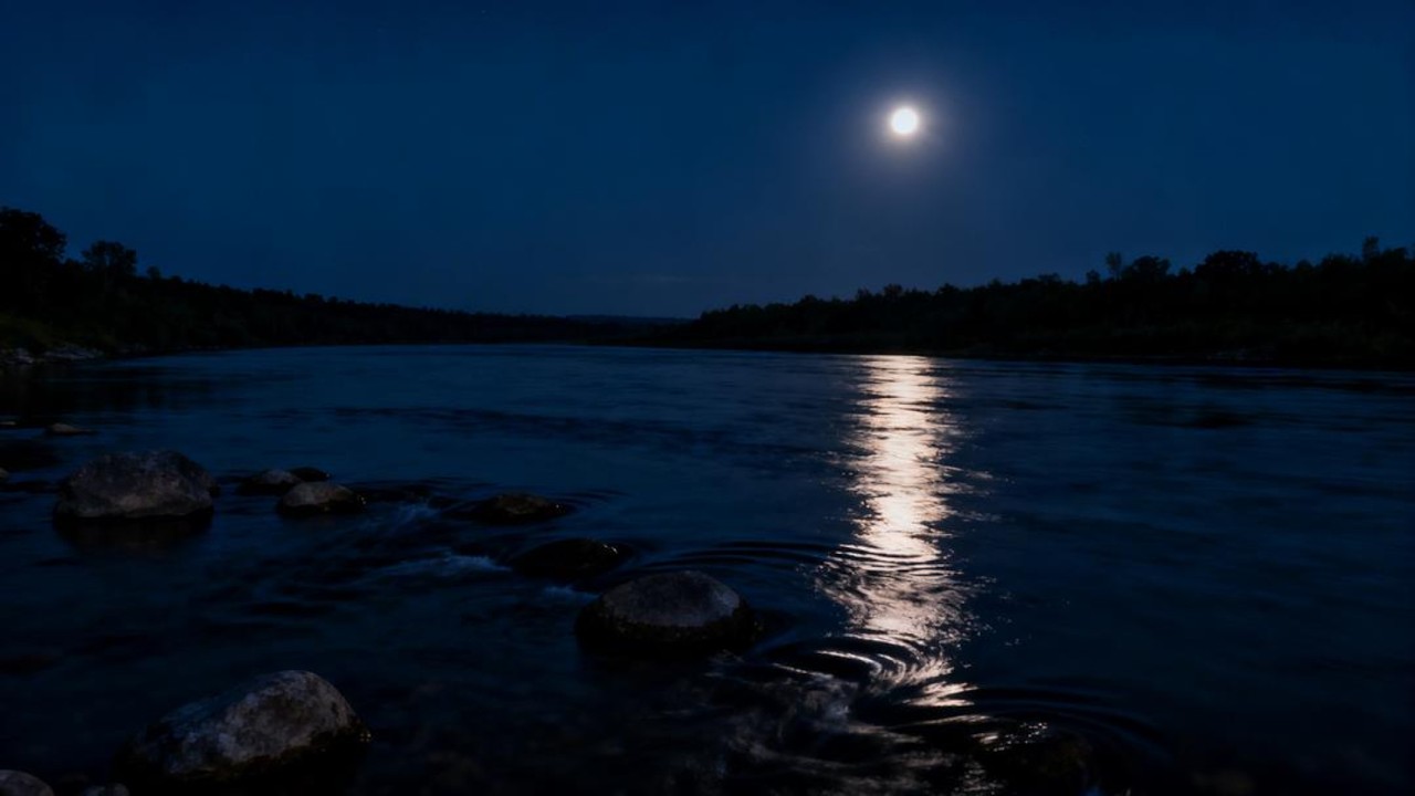 ASMR Night River Serenity 🌊 Deep Sleep Sound &ndash; No Birds, No Music
