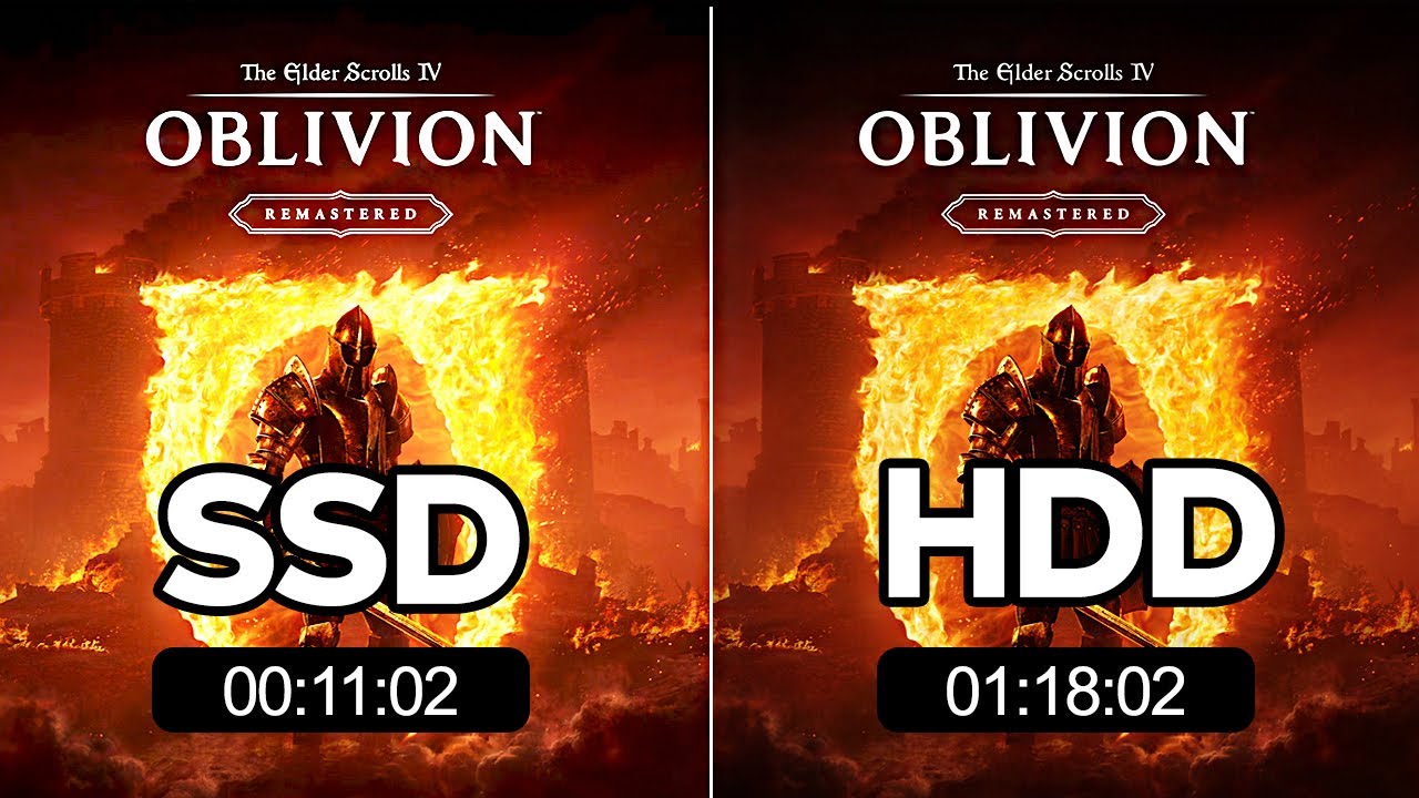 The Elder Scrolls IV Oblivion Remastered - SSD vs HDD | Load Time Test | Game Performance Test