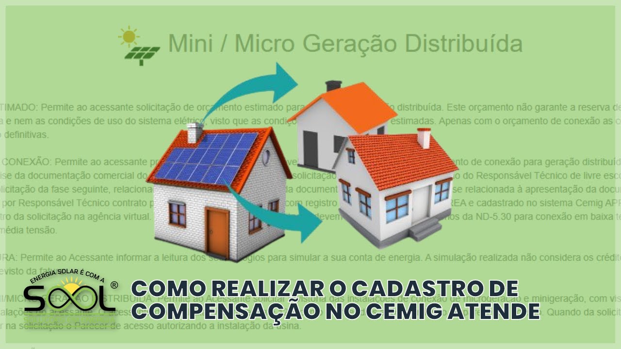 Energia Solar: Como cadastrar o envio de créditos no Cemig Atende