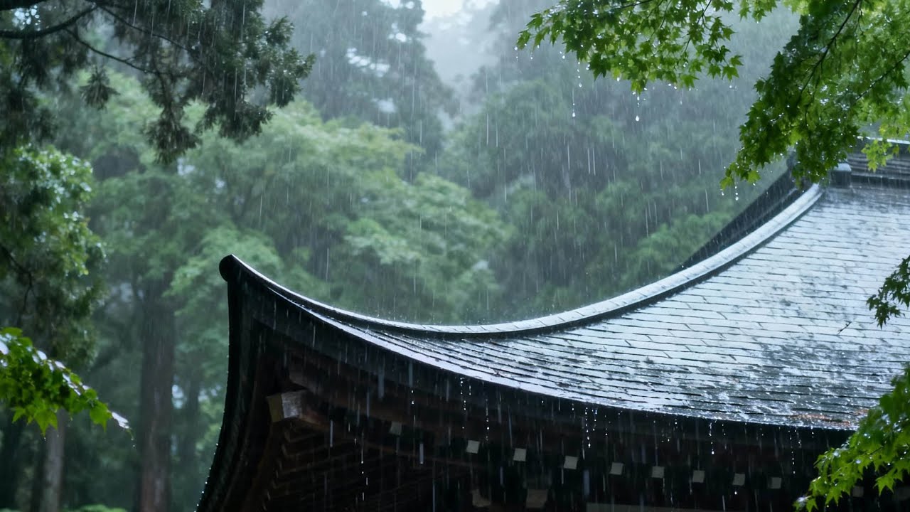 Fall asleep in a deep sleep with the sound of thunder The sound of rain and thunder on the tin roof