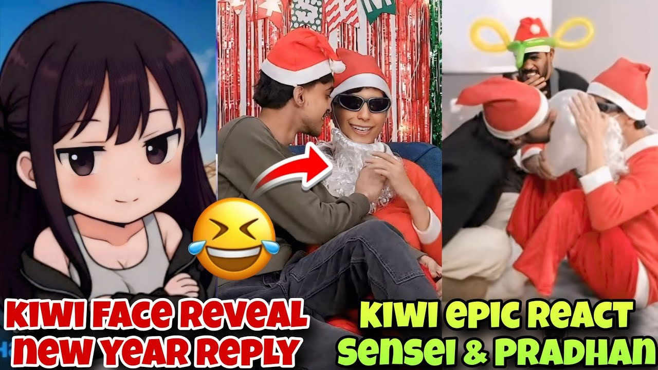 Kiwi Face Reveal New Year Reply 😱 Kiwi Shio Epic Reaction Sensei & Pradhan 😂